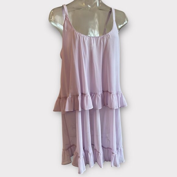 Oscar de la Renta Other - Oscar De La Renta Pink Label Sheer Negligee Chemise Lilac Babydoll Sz Large